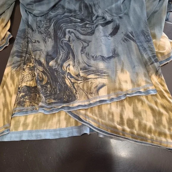 Parsley & Sage Women's Large Cowl Neck Crossover Hem Boho Long Sleeve Knit Tunic - Picture 6 of 10